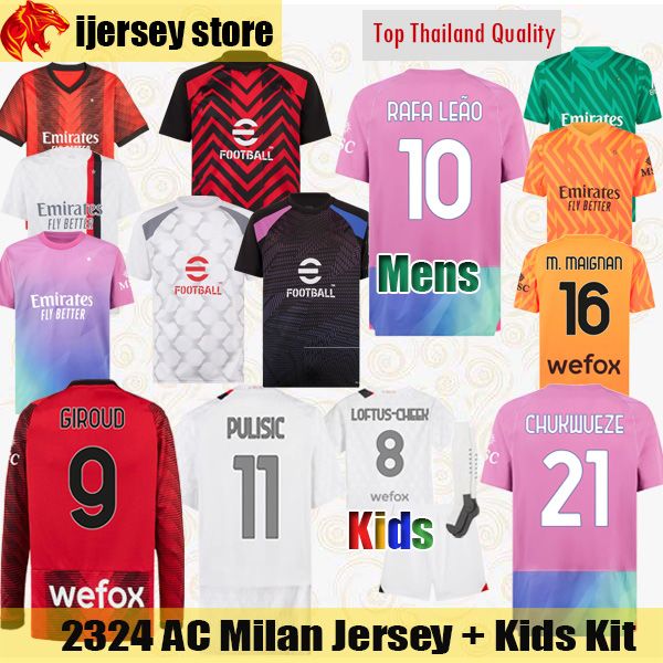 23 24 ac soccer jerseys pulisic milans 2023 2024 giroud maglia rafa leao theo loftus-cheek chukwueze football shirt maignan goalkeeper mens, Black;yellow
23 24 ac soccer jerseys pulisic milans 2023 2024 giroud maglia rafa leao theo loftus-cheek chukwueze football shirt maignan goalkeeper mens, Black;yellow