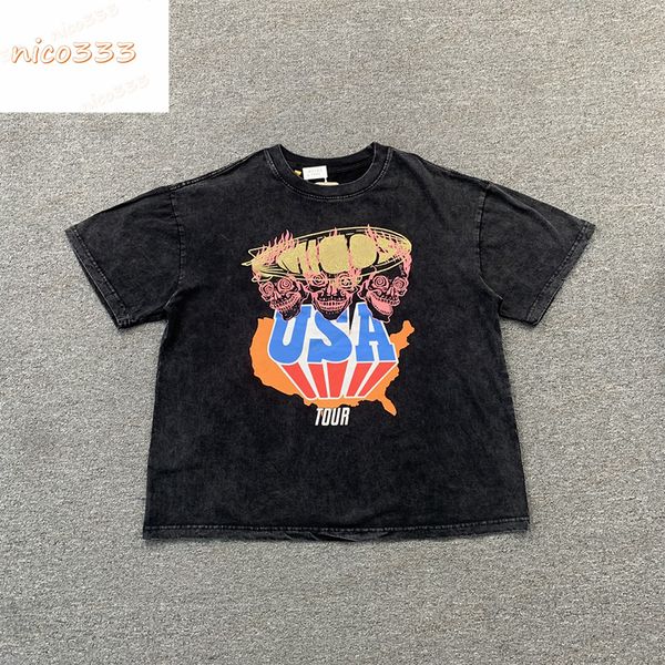 23ss new ga depts three skulls gold printing washed and old cotton round neck loose versatile men and women casual trend short-sleeved, White;black
23ss new ga depts three skulls gold printing washed and old cotton round neck loose versatile men and women casual trend short-sleeved, White;black