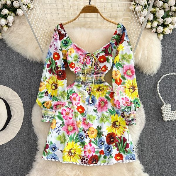 autumn retro palace style dress celebrity elegant style lantern long sleeve deep v-neck waist slim open back floral a-line dress, Black;gray
autumn retro palace style dress celebrity elegant style lantern long sleeve deep v-neck waist slim open back floral a-line dress, Black;gray