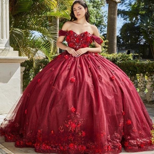red off the shoulder shiny ball gown quinceanera dresses sweet 16 princess lace 3dflower beads prom gowns vestido de 15 anos, Blue;red
red off the shoulder shiny ball gown quinceanera dresses sweet 16 princess lace 3dflower beads prom gowns vestido de 15 anos, Blue;red