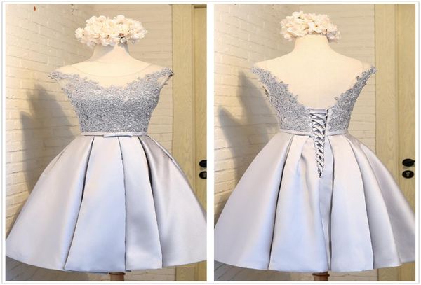 new crew neck silver gray satin a line homecoming dresses tulle lace applique backless party graduation prom dresses with lac4918909, Blue;pink
new crew neck silver gray satin a line homecoming dresses tulle lace applique backless party graduation prom dresses with lac4918909, Blue;pink