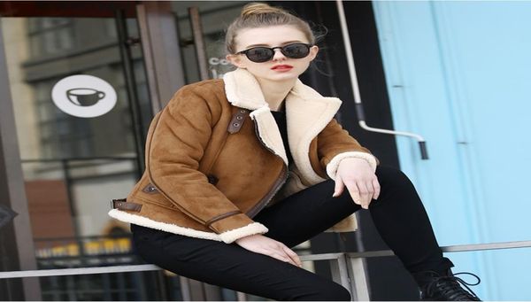2020 brown shearling sheepskin coats women 2017 autumn winter womens coffeelambs wool short biker faux leather suede jackets js3015056127, Black
2020 brown shearling sheepskin coats women 2017 autumn winter womens coffeelambs wool short biker faux leather suede jackets js3015056127, Black