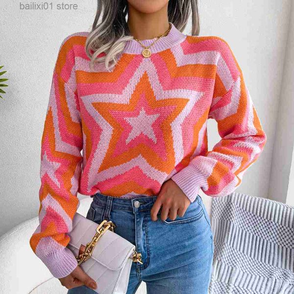 women's sweaters ficusrong women y2k autumn winter fashion contrast star long sleeve pullover sweater for ladies o neck knitted t23081, White;black
women's sweaters ficusrong women y2k autumn winter fashion contrast star long sleeve pullover sweater for ladies o neck knitted t23081, White;black