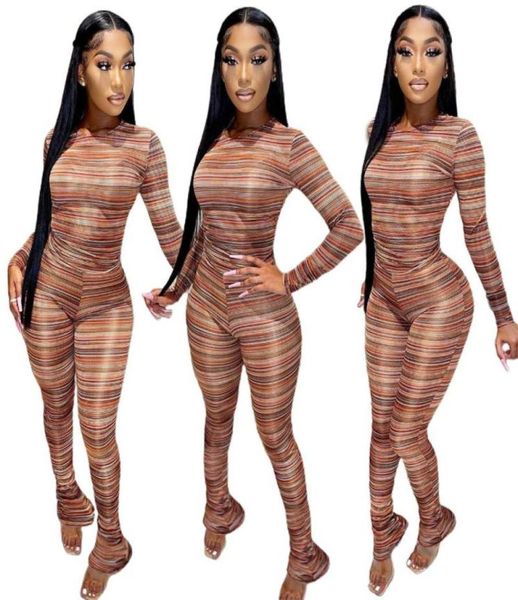 women039s two piece pants fall spring multicolor striped set long sleeve tee and flare legging tracksuit fitness outfits7186321, White
women039s two piece pants fall spring multicolor striped set long sleeve tee and flare legging tracksuit fitness outfits7186321, White