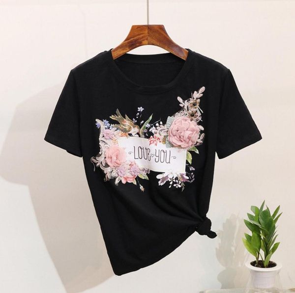 women tshirts 3d embroidery bead t shirt o neck short sleeve appliques flower ladies tshirts spring summer female clothes cx9333204, White
women tshirts 3d embroidery bead t shirt o neck short sleeve appliques flower ladies tshirts spring summer female clothes cx9333204, White
