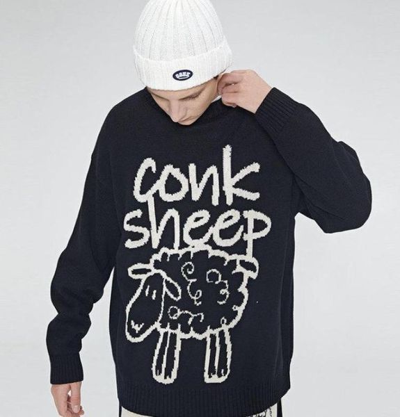 men039s sweaters conk sheep cartoon dark women sweater korean vintage casual oneck punk style streetwear harajuku kawaii u9837976, White;black
men039s sweaters conk sheep cartoon dark women sweater korean vintage casual oneck punk style streetwear harajuku kawaii u9837976, White;black