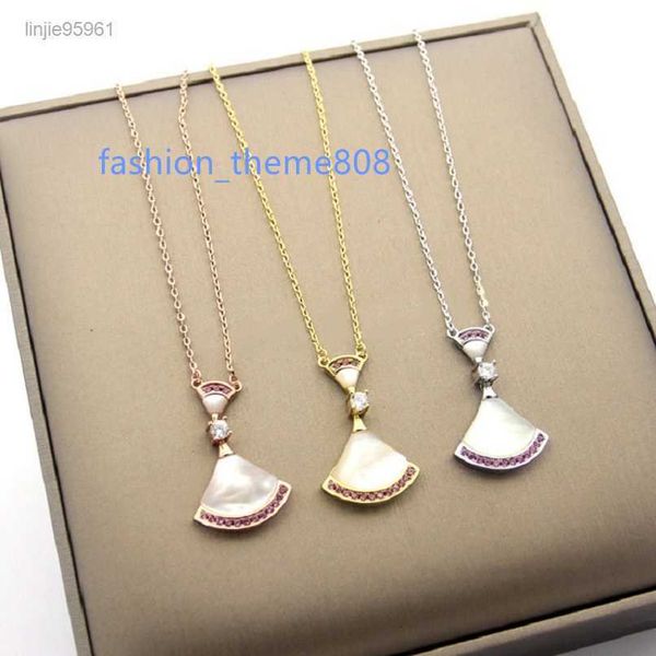 fashion womens designer necklaces white shell skirt pendant pink luxury stainless steel scalloped necklace jewelry, Silver
fashion womens designer necklaces white shell skirt pendant pink luxury stainless steel scalloped necklace jewelry, Silver