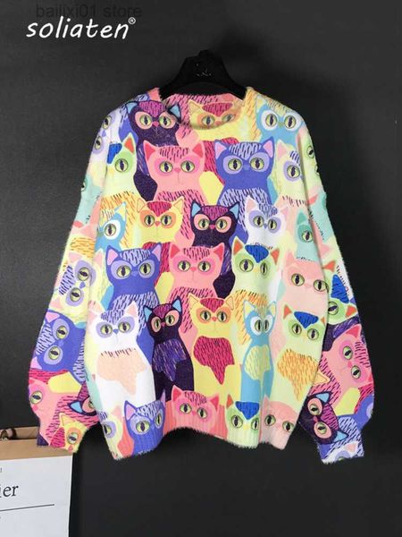 women's sweaters women fall cartoon animal cat embroidery fluffy pullover knitting sweater female warm harajuku sweet kawaii winter clo, White;black
women's sweaters women fall cartoon animal cat embroidery fluffy pullover knitting sweater female warm harajuku sweet kawaii winter clo, White;black