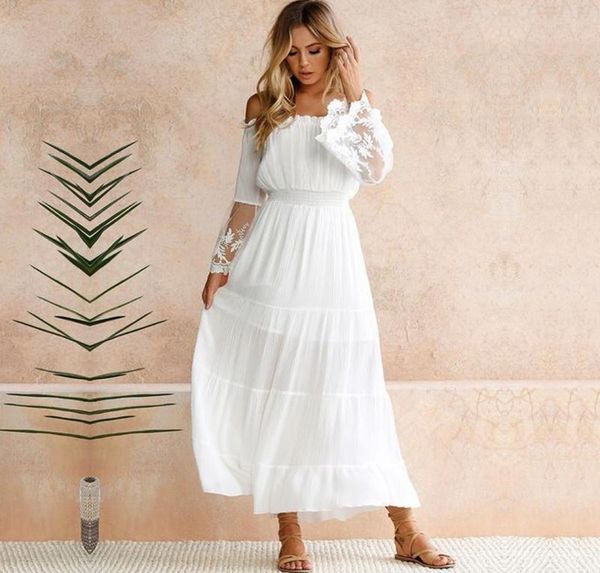 summer elegant off shoulder long white dress women see through lace sheer mesh patchwork boho holiday beach maxi dress4303468, Black;gray
summer elegant off shoulder long white dress women see through lace sheer mesh patchwork boho holiday beach maxi dress4303468, Black;gray