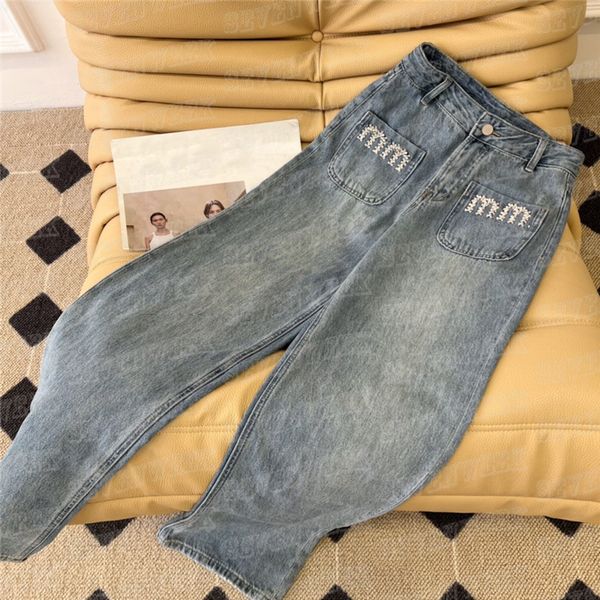 denim straight leg pants for women luxury rhinestone letter jeans high waist lady trousers designer womens clothing, Blue
denim straight leg pants for women luxury rhinestone letter jeans high waist lady trousers designer womens clothing, Blue