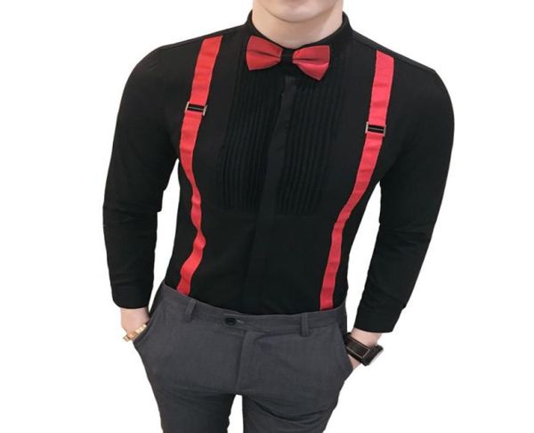 bow tie work shirt 2019 fashion designer male shirt slim fit black white club party performance stage clothing mens dress5410155, White;black
bow tie work shirt 2019 fashion designer male shirt slim fit black white club party performance stage clothing mens dress5410155, White;black