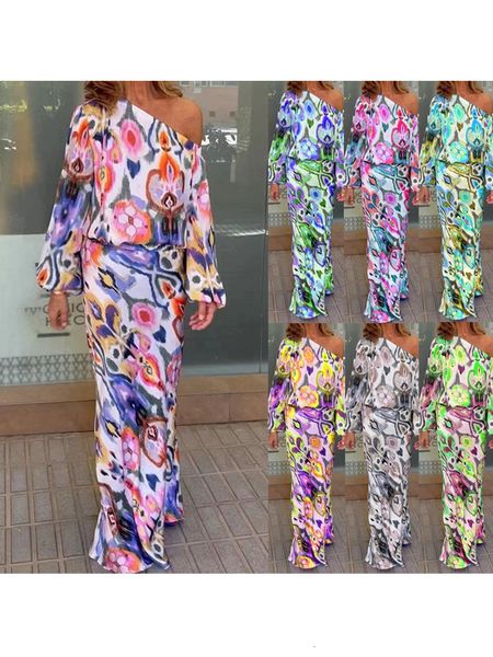 two piece dress european and american womens spring loose print long sleeve off shoulder halflength fishtail set 230817, White
two piece dress european and american womens spring loose print long sleeve off shoulder halflength fishtail set 230817, White