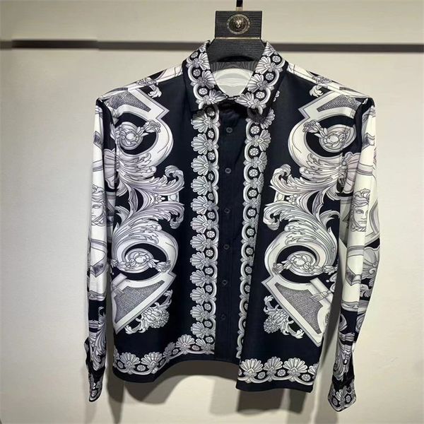 8 men's casual shirts luxury floral print for men's autumn long sleeve slim asual shirt business social formal dress street party, White;black
8 men's casual shirts luxury floral print for men's autumn long sleeve slim asual shirt business social formal dress street party, White;black