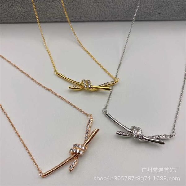 versatile new knot item women's chain tiffay smile bowknot valley ailing 925 silver collarbone twist pendant, Black
versatile new knot item women's chain tiffay smile bowknot valley ailing 925 silver collarbone twist pendant, Black