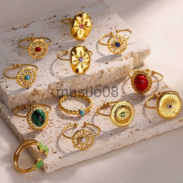 band rings stainless steel opal stone rings for women gold plated sun star wedding couple adjustable ring aesthetic jewelry j230817, Silver
band rings stainless steel opal stone rings for women gold plated sun star wedding couple adjustable ring aesthetic jewelry j230817, Silver