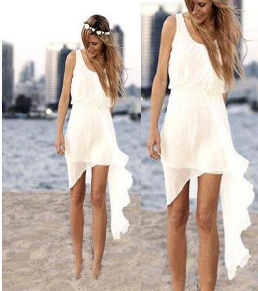 2019 asymmetrical short beach wedding dresses scoop neck sleeveless summer formal party gowns for bride1338149, White
2019 asymmetrical short beach wedding dresses scoop neck sleeveless summer formal party gowns for bride1338149, White