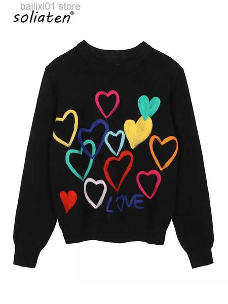 women's sweaters 2023 spring women lovely sweater o-neck colorful candy color heart embroidery knitwear slim all-match pullover femme c, White;black
women's sweaters 2023 spring women lovely sweater o-neck colorful candy color heart embroidery knitwear slim all-match pullover femme c, White;black