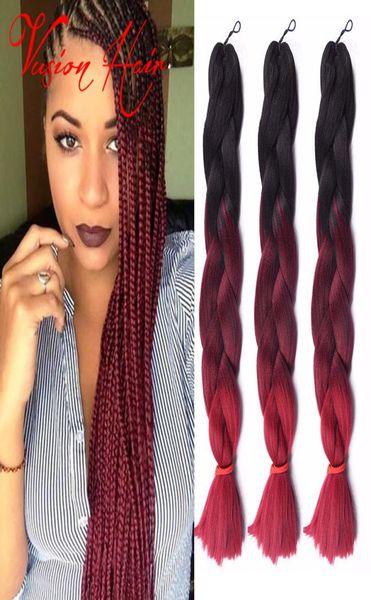 ombre three two mix colors kanekalon braiding hair synthetic jumbo braiding hair extensions 24inch crochet braids hair bulk wholes1791677, Black
ombre three two mix colors kanekalon braiding hair synthetic jumbo braiding hair extensions 24inch crochet braids hair bulk wholes1791677, Black