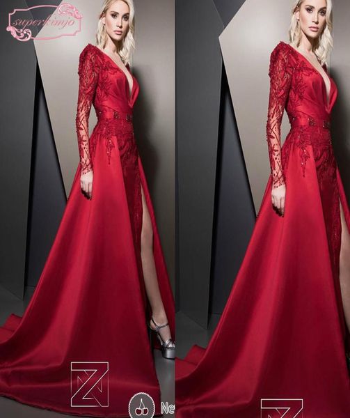 ziad nakad evening dresses deep v neck beading sequins long sleeve front slit with detachable train satin long evening gowns arabi4694323, Black;red
ziad nakad evening dresses deep v neck beading sequins long sleeve front slit with detachable train satin long evening gowns arabi4694323, Black;red