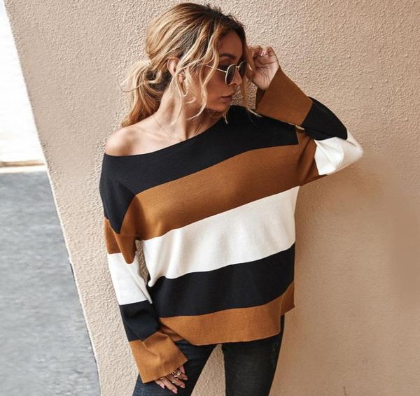 women strip patchwork knitted sweaters fashion long sleeve striped color block autumn winter ladies oneck jumper pullovers crew n3343796, White;black
women strip patchwork knitted sweaters fashion long sleeve striped color block autumn winter ladies oneck jumper pullovers crew n3343796, White;black