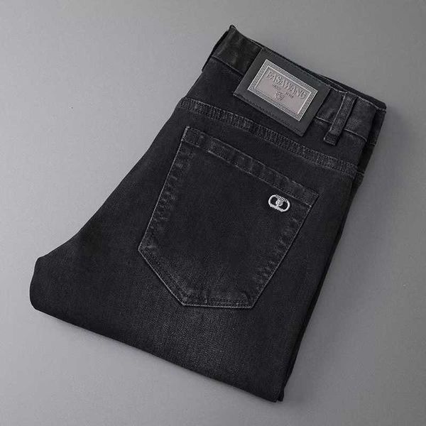 jeans tiktok black men's 2023 regular slim slim-fit pants fashion brand, Blue