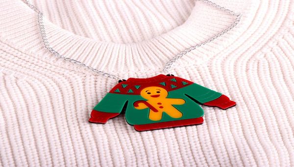 2021 christmas sweater pendant necklace for women gingerbread man chain girls kids cute trendy jewelry acrylic accessories1233105, Silver
2021 christmas sweater pendant necklace for women gingerbread man chain girls kids cute trendy jewelry acrylic accessories1233105, Silver