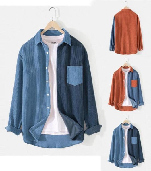 men039s shirts collision color stitching shirts for men longsleeved lapel corduroy harajuku button up shirt chemise homme4445783, White;black
men039s shirts collision color stitching shirts for men longsleeved lapel corduroy harajuku button up shirt chemise homme4445783, White;black