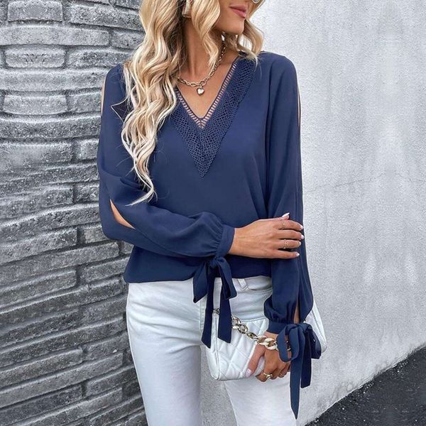 autumn long sleeved womens blouses blouse pure color hollowed out shirt for women, White
autumn long sleeved womens blouses blouse pure color hollowed out shirt for women, White