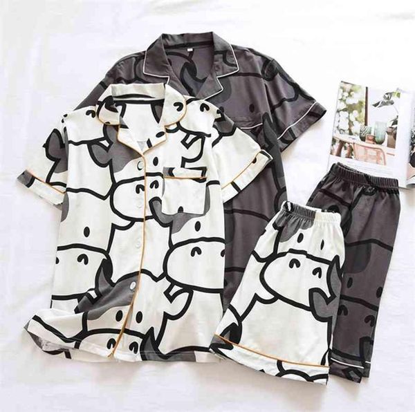 summer couple pure cotton shortsleeved shorts pajamas twopiece cute calf female loose simple home service set male 2108092448346, Black;red
summer couple pure cotton shortsleeved shorts pajamas twopiece cute calf female loose simple home service set male 2108092448346, Black;red