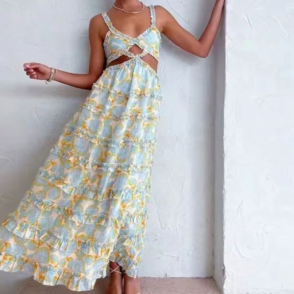 australian designer dress wrapped chest hollow open waist heavy work wood ear edge print large swing sling dress long dress, Black;gray
australian designer dress wrapped chest hollow open waist heavy work wood ear edge print large swing sling dress long dress, Black;gray