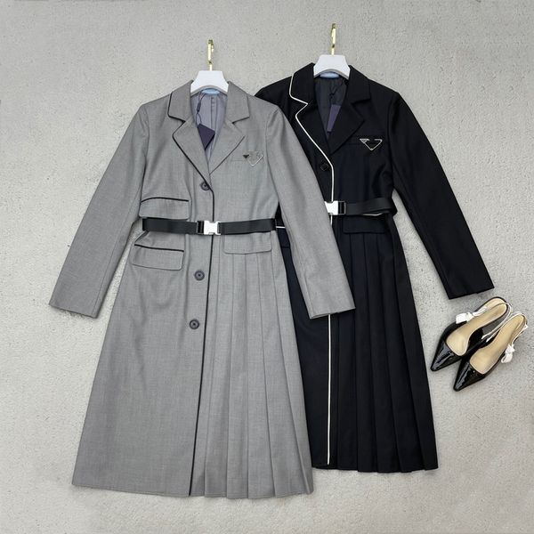 work dresses ladies deisgner suit dress pleated skirt with pin letter formal business suits black sashes jacket womens outwear sml, White;black
work dresses ladies deisgner suit dress pleated skirt with pin letter formal business suits black sashes jacket womens outwear sml, White;black