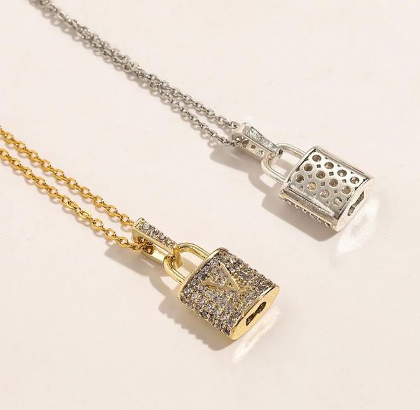 luxury designer necklace choker chain 18k gold plated plated stainless steel letter crystal lock pendants fashion womens jewelry, Silver
luxury designer necklace choker chain 18k gold plated plated stainless steel letter crystal lock pendants fashion womens jewelry, Silver