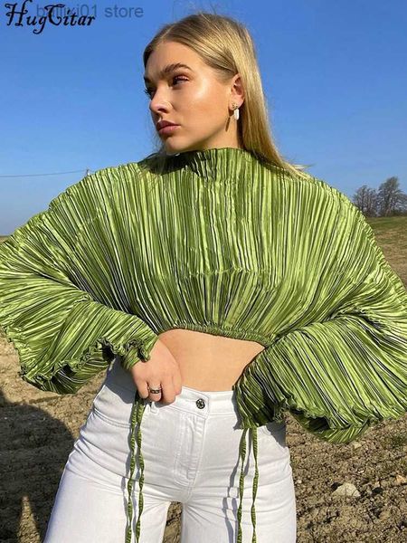 women's t-shirt hugcitar long puff sleeves o neck bandage ribbed stretch oversized crop 2022 fall women y2k streetwear party clothes t2, White
women's t-shirt hugcitar long puff sleeves o neck bandage ribbed stretch oversized crop 2022 fall women y2k streetwear party clothes t2, White