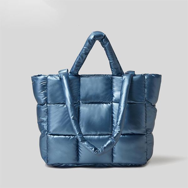 designer's latest: quilted space-cotton tote - soft padded elegance with down fill, geometric stitching & multicolor variants blue
designer's latest: quilted space-cotton tote - soft padded elegance with down fill, geometric stitching & multicolor variants blue