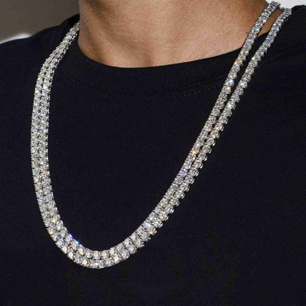 3mm tennis chain moissanite vvs iced out round brilliant cut diamond gold plated fine necklace for men women, Silver
3mm tennis chain moissanite vvs iced out round brilliant cut diamond gold plated fine necklace for men women, Silver
