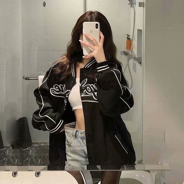 womens jackets american retro letter embroidery leather jackets coats womens street trend allmatch baseball uniform couple loose 230818, Black;brown
womens jackets american retro letter embroidery leather jackets coats womens street trend allmatch baseball uniform couple loose 230818, Black;brown