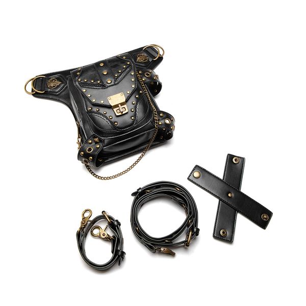 2023 new bag women's steampunk vintage riveted biker bag women's single shoulder crossbody bag, Blue
2023 new bag women's steampunk vintage riveted biker bag women's single shoulder crossbody bag, Blue