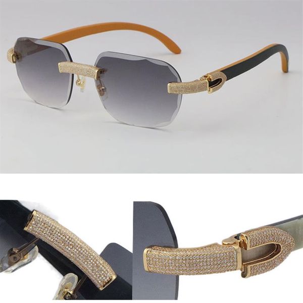 2022 new limited edition model micro-paved diamond sunglasses original wood rimless sun glasses 18k gold c decoration male female 231y, White;black
2022 new limited edition model micro-paved diamond sunglasses original wood rimless sun glasses 18k gold c decoration male female 231y, White;black