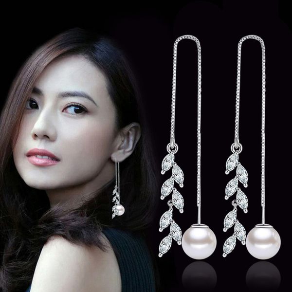 925 sterling silver sweet flower dangle earrings luxury pearl long tassel leaves crystal elegant earings earring ear rings jewelry for women
925 sterling silver sweet flower dangle earrings luxury pearl long tassel leaves crystal elegant earings earring ear rings jewelry for women