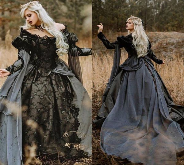 gothic black and gray ball gown wedding dresses lace appliques puff long sleeve country garden vintage victorian wedding gowns bri4488853, White
gothic black and gray ball gown wedding dresses lace appliques puff long sleeve country garden vintage victorian wedding gowns bri4488853, White