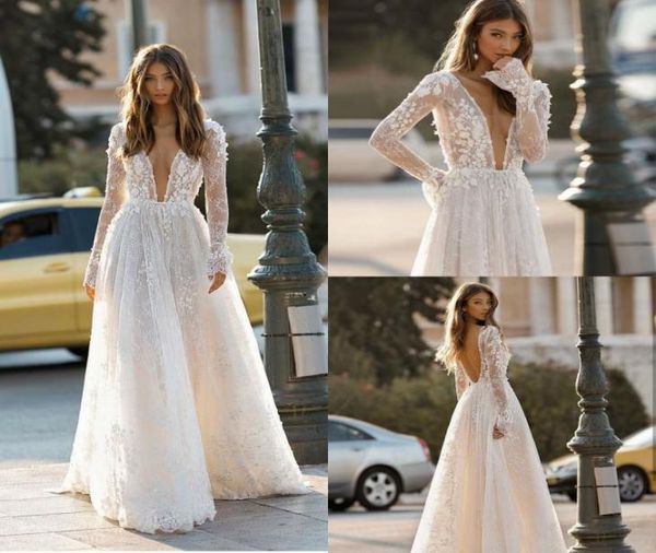 berta 2019 beach wedding dresses lace long sleeve 3d floral appliques tulle plus size wedding dress backless bridal gowns custom m8789702, White
berta 2019 beach wedding dresses lace long sleeve 3d floral appliques tulle plus size wedding dress backless bridal gowns custom m8789702, White