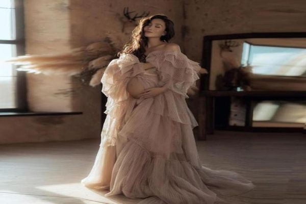 chic tulle maternity dress for pography off shoulder robe gorgeous pregnant women po shoot dresses custom made4119777, Black;gray
chic tulle maternity dress for pography off shoulder robe gorgeous pregnant women po shoot dresses custom made4119777, Black;gray