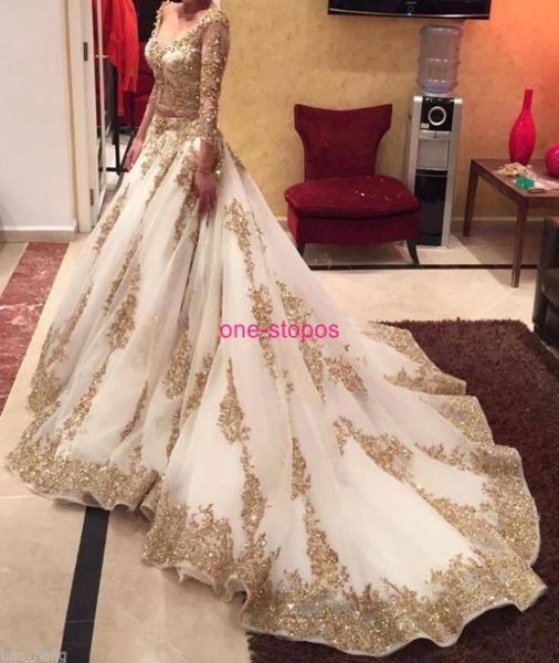 a line wedding dresses 2017 luxury plus size gold lace appliques beaded long sleeve v neck illusion cathedral train formal bridal 8030335, White
a line wedding dresses 2017 luxury plus size gold lace appliques beaded long sleeve v neck illusion cathedral train formal bridal 8030335, White