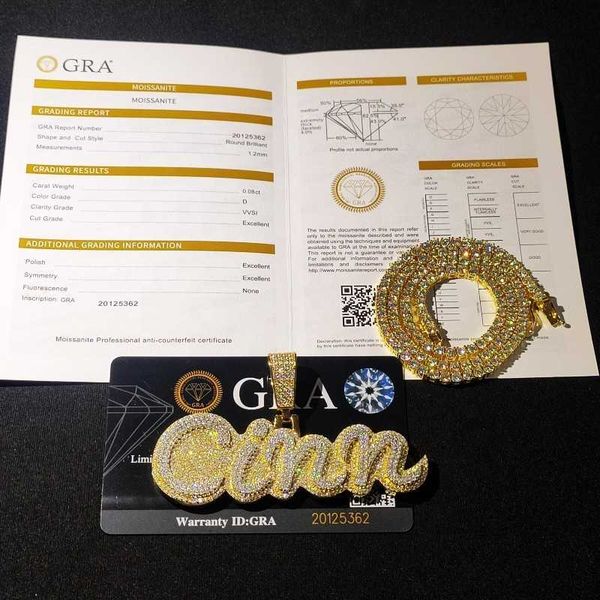 custom letter name personalized chain pendant vvs moissanite diamond silver 925 iced out men necklace customized gift ideas
custom letter name personalized chain pendant vvs moissanite diamond silver 925 iced out men necklace customized gift ideas