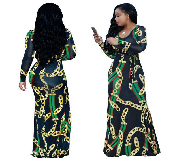 european and american -border digital printing casual dresses7165102, Black;gray