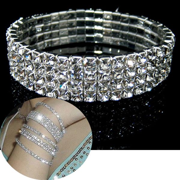 single row of bright silver simple diamond drilling small fine mahogany wide stretch candy bracelet silver bracelet, Black
single row of bright silver simple diamond drilling small fine mahogany wide stretch candy bracelet silver bracelet, Black