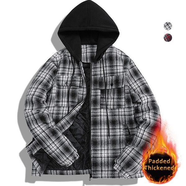 men's jackets plaid hoody men padded jacket autumn and winter thickened warm hooded coat y2k loose casual loose streetwear parkas 23081, Black;brown
men's jackets plaid hoody men padded jacket autumn and winter thickened warm hooded coat y2k loose casual loose streetwear parkas 23081, Black;brown