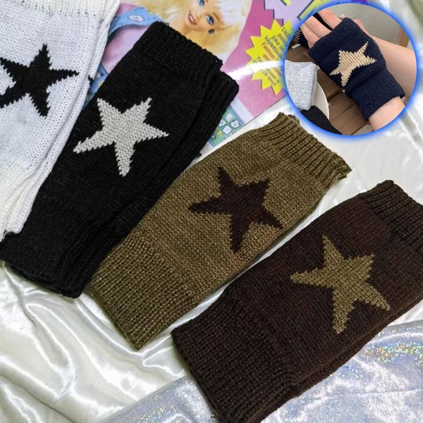 five fingers gloves punk y2k star knitted woolen fashion men women pentagram half finger warm soft mitten pointed fingerless 230818, Blue;gray
five fingers gloves punk y2k star knitted woolen fashion men women pentagram half finger warm soft mitten pointed fingerless 230818, Blue;gray