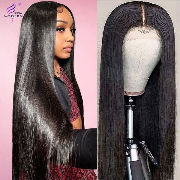 glueless 5x5 straight lace closure wig 180% density transparent lace wig brazilian human hair wig 34 inch remy hair 100% human hair natural, Black;brown
