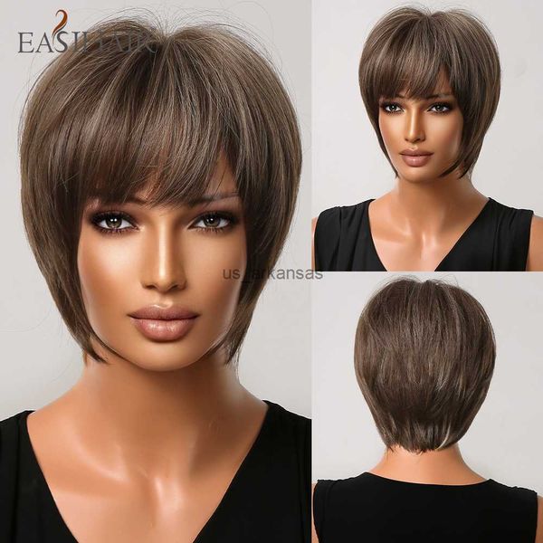 synthetic wigs easihair short synthetic wigs honey brown with bangs short hair for women layered natural hair wig heat resistant cosplay wig, Black
synthetic wigs easihair short synthetic wigs honey brown with bangs short hair for women layered natural hair wig heat resistant cosplay wig, Black